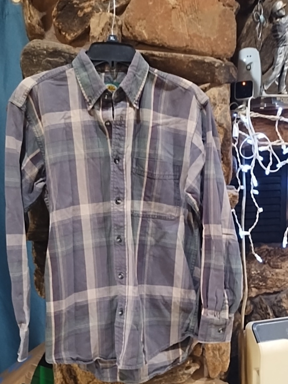 Cabela's Purple & Green Button Down Shirt